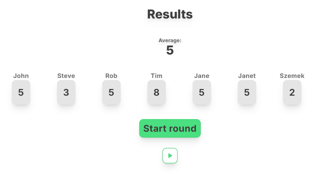 Planning Poker website screenshot