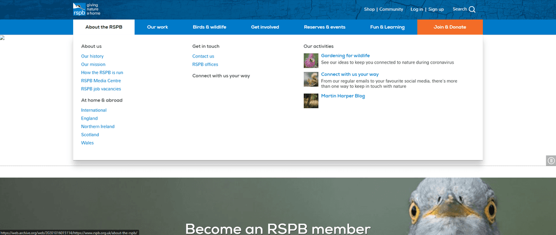 rspb old website